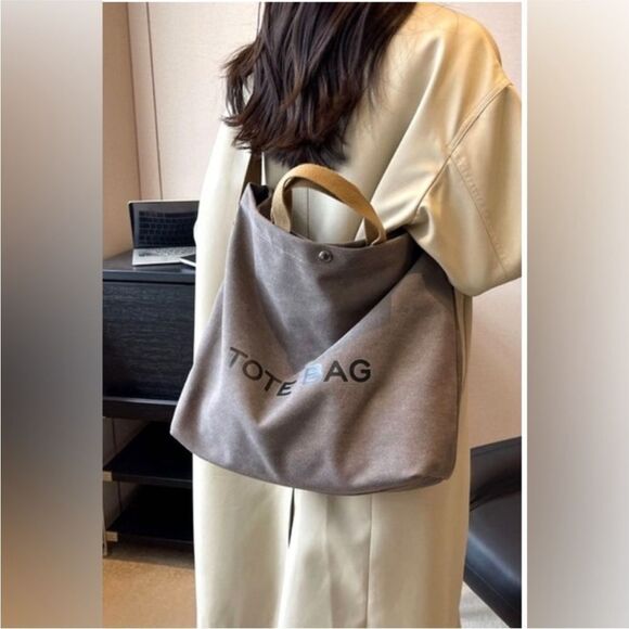 MINIMALIST LARGE CAPACITY CANVAS SHOULDER TOTE BAG - Picture 2 of 5